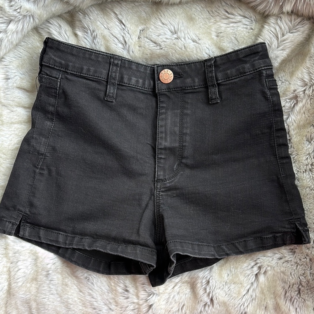 Guess Stretch Black Jean Shorts High Waisted